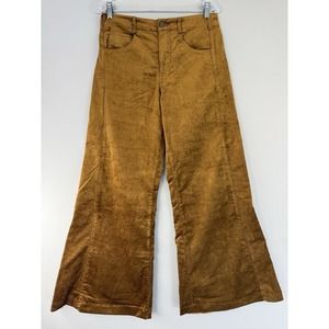 Pilcro Anthropologie The Yaya Velvet Flare‎ Pants Women's 28 Brown (30x29.5)